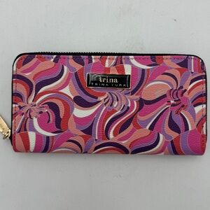 Trina Turk  "All Over Narcissus" Print Zip Around Wallet New in box NWT